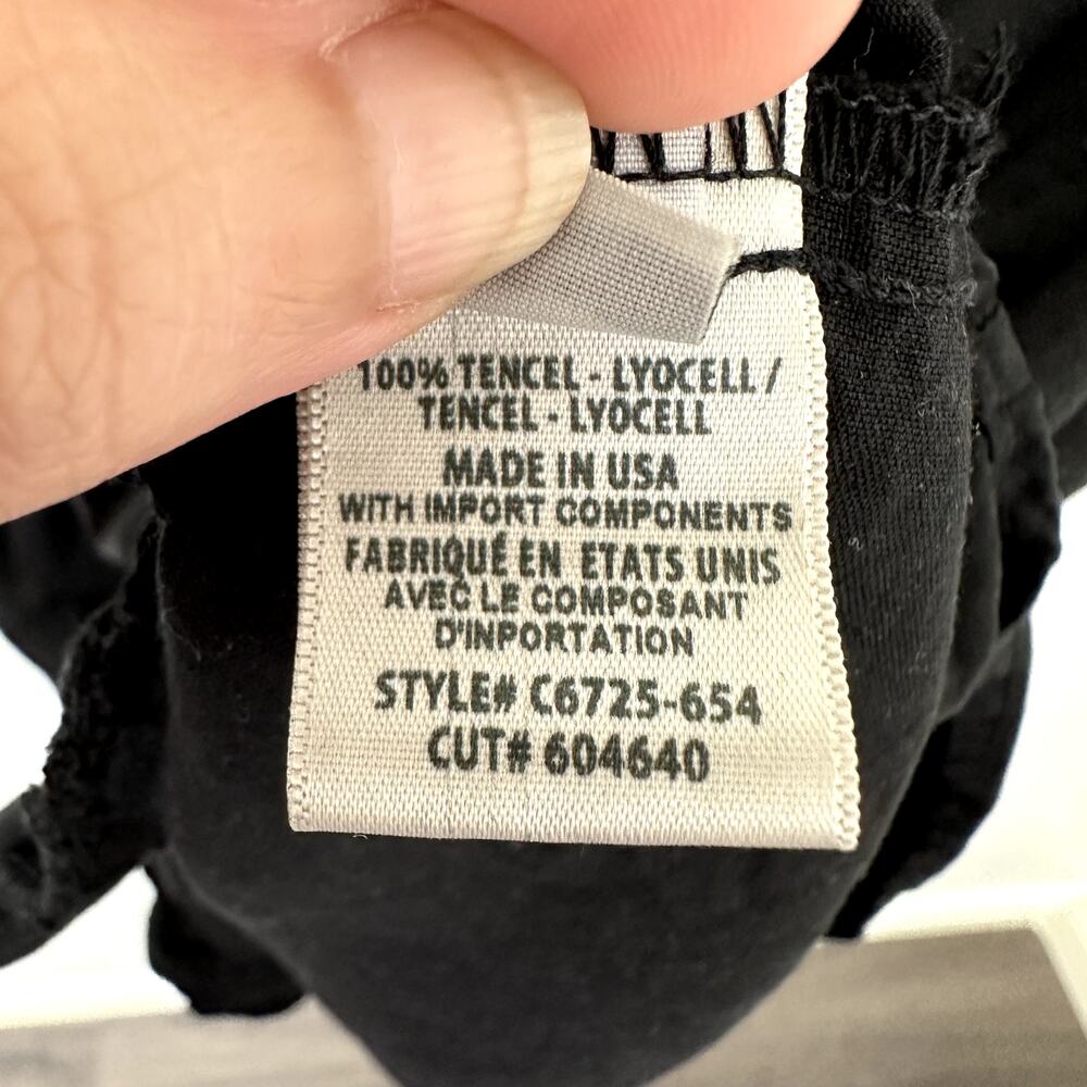 Cloth & Stone Black Tencel Shirt Dress Size Small Roll Tab Sleeves Pockets Mini - Picture 11 of 11